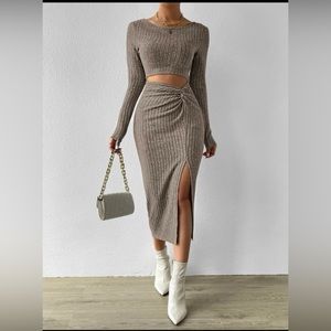 Long sleeve cutout sweater dress, winter sexy dress